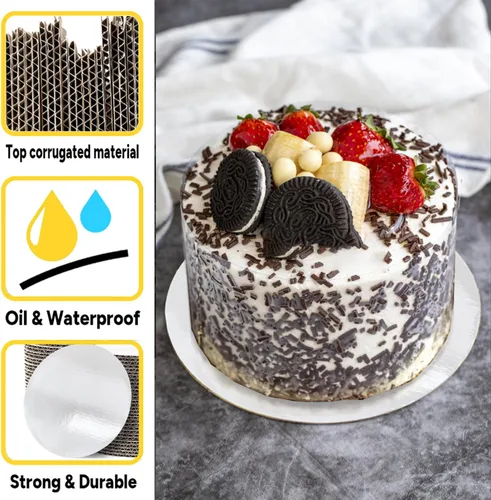 Miniatura 3 de Tableros redondos para tartas de 10 pulgadas, 50 unidades, base de pastel de grado alimenticio, placa para pastel impermeable y a prueba de aceite