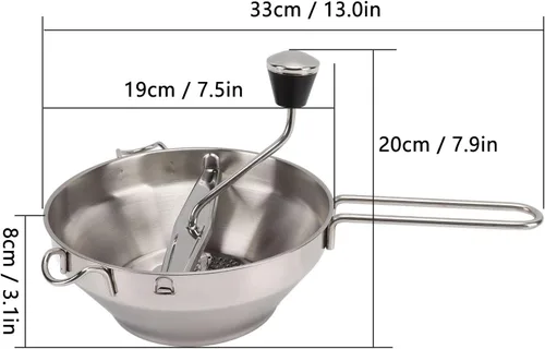 Miniatura 3 de Molino de alimentos, Molinillo de alimentos, Molino de alimentos de acero inoxidable Mermeladas manuales Triturador de verduras Fruta Patata Ajo
