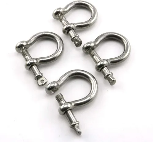 Miniatura 4 de Heyous 4 unidades de 1/4 de pulgada y 0.236 in de pasador de anclaje de acero inoxidable resistente en forma de arco abrazadera de carga