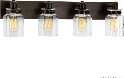 Miniatura 6 de Urban Ambiance Lámpara de tocador de baño moderna de lujo, tamaño grande: 8.625 pulgadas de alto x 30.25 pulgadas de ancho, con elementos