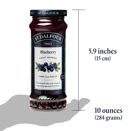 Miniatura 6 de St. Dalfour Untable de frutas de arándanos, 10 onzas, 100% de frutas, sin ingredientes artificiales, sin OMG, sin azúcar de caña, todo natural