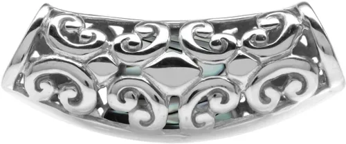Miniatura 3 de Silvershake Colgante de diapositiva con incrustaciones de filigrana de plata de ley 925 chapada en oro blanco