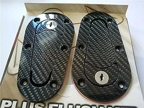 Miniatura 3 de Universal JDM fibra de carbono capó Pin Plus Flush Mount pestillo Kit de bloqueo con llaves