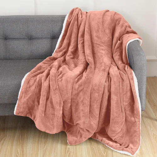 Miniatura 42 de Elegant Comfort Manta de Sofá Reversible de Sherpa Sólida, Manta para Todas las Estaciones - Súper Suave, Acogedora y Afelpada - Manta Decorativa