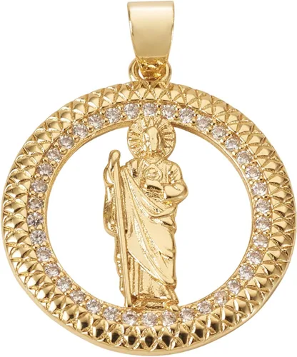 Miniatura 9 de Elecrelive - 5 dijes de rosario con diamantes de imitación, centro de eslabones milagrosos, medalla milagrosa, colgante vintage de Pascua, colgantes
