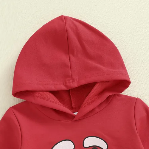 Miniatura 98 de Conjunto de ropa de otoño e invierno para bebé y niño, sudadera larga con capucha y pantalones para niños pequeños, 6, 12, 18, 24 meses, 2T