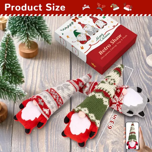 Miniatura 4 de Juguetes de Navidad para gatos Retro Shaw, juguetes de hierba gatera de Navidad para gatitos, juguete seguro para limpieza de dientes de gatitos