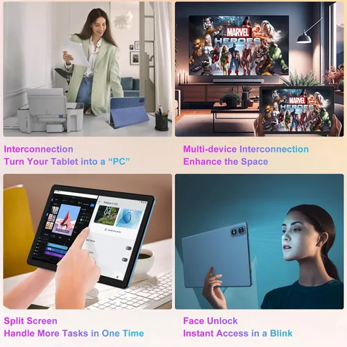 Miniatura 7 de 2025 Tablet Android 14 de 10 pulgadas, 22 GB RAM + 128 GB ROM/1 TB de expansión, batería de 8000 mAh, Octa-Core, pantalla IPS HD de 1280 * 800