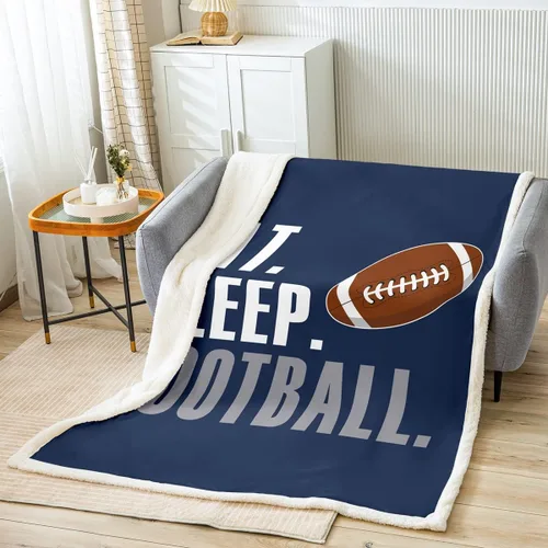 Miniatura 32 de Feelyou Football Throw Blanket Basketball Sports Soft Fleece Sherpa Cozy Fuzzy Plush Warm Soccer Ball Game Fuzzy Plush Throw Black Baseball Gaming