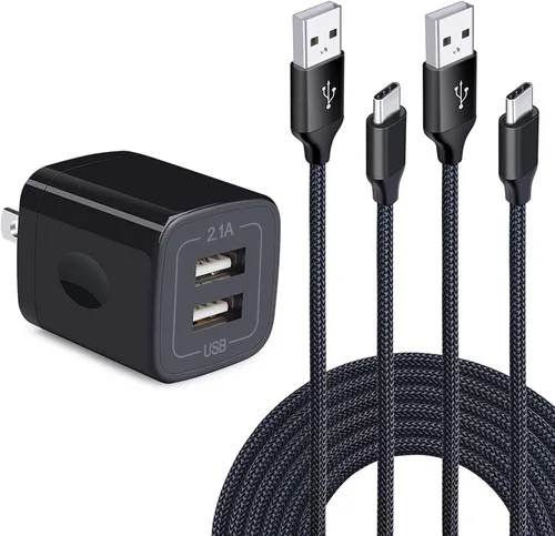 Miniatura 9 de Bloque de enchufe de pared de doble puerto USB C adaptador con 2 cables de carga rápida tipo C de 6 pies para Samsung Galaxy S24 S23 S22 S21 S20 S9
