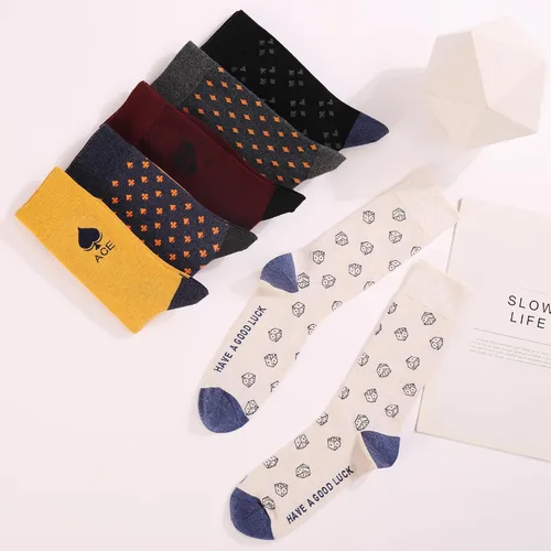 Miniatura 84 de TOEJYJ Calcetines de vestir divertidos para hombre, paquete de calcetines casuales divertidos, coloridos calcetines de algodón a rayas, talla 10-13