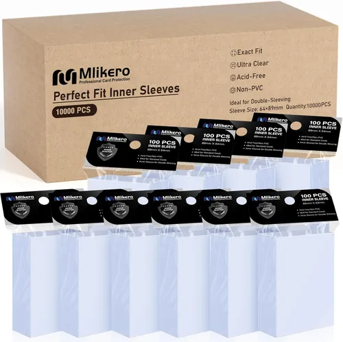 Miniatura 18 de Mlikero 1000 fundas para tarjetas, fundas para tarjetas de béisbol para tarjetas estándar, 10 colores fundas para tarjetas intercambiables aptas