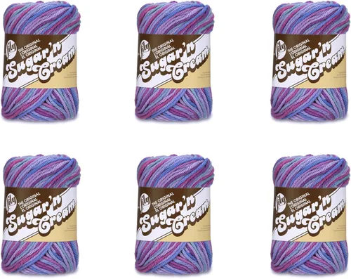 Miniatura 35 de Lily Sugar'N Cream - Ovillo de camuflaje rosa de gran tamaño, paquete de 6 unidades de 3.00 oz/3 onzas, algodón, 4 medianos (peinado), 150 yardas