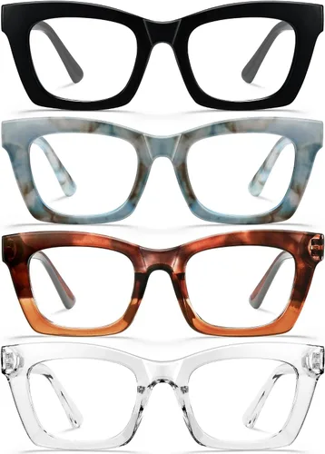 Miniatura 13 de CCVOO Lentes de lectura elegantes para mujer, anteojos elegantes, lectores de luz azul, tramposos