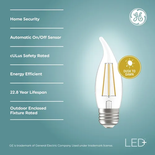 Miniatura 2 de GE LED+ CA11 Bombillas LED para exteriores del atardecer al amanecer, luces de seguridad exteriores con encendido/apagado automático, luz diurna