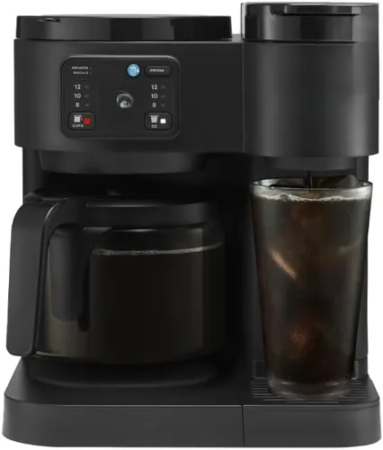 KeuriigK K Duo Essentials, Cafetera y jarra de una sola porción en cápsulas K Cup, varios tamaños (8, 10 o 12 onzas), jarra de vidrio de 12 tazas,