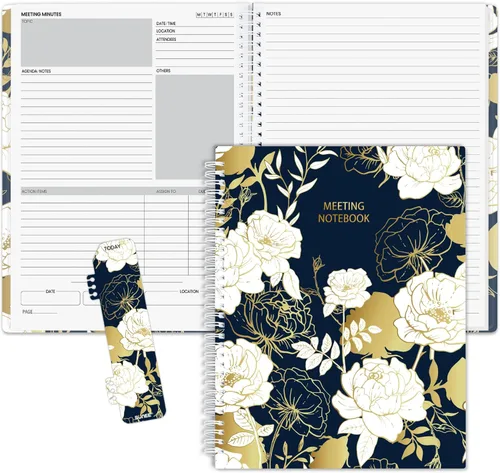 Miniatura 8 de SUNEE Half Meeting Half Note - Cuadernos profesionales de 8.5"x11" para el trabajo - 160 páginas, planificador de proyectos de tamaño A4, agenda