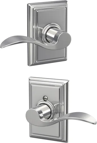 Miniatura 94 de SCHLAGE - Manija de puerta Accent con cerradura de paso libre para pasillo y armario en bronce antiguo - F10 ACC 716 Bronce Envejecido