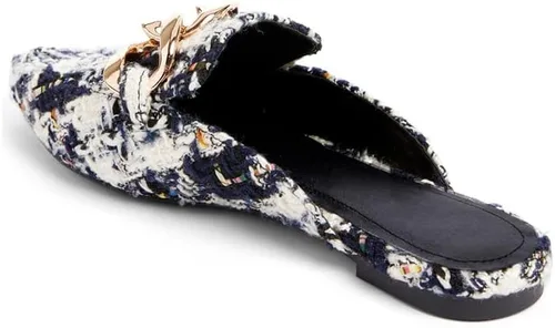 Miniatura 3 de Juliet Holy Mocasines planos para mujer, con puntera puntiaguda, sin espalda, sin cordones, con cadena de metal
