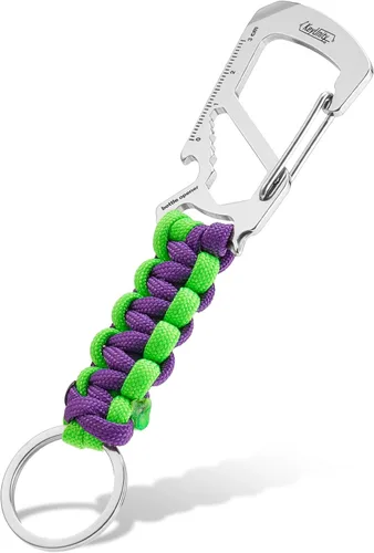 Miniatura 15 de KeyUnity KC00 Llavero de mosquetón de paracord, cordón de paracaídas 550 Multiherramienta para exteriores, mochilas, hombres y mujeres