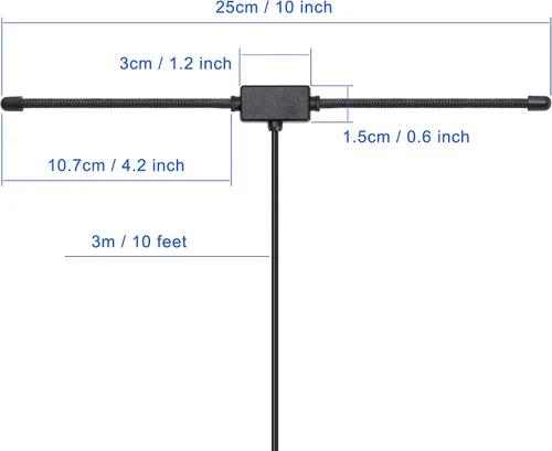 Miniatura 3 de Bingfu Antena dipolo de radio FM de 75 ohmios Antena de bucle AM para receptor estéreo en el hogar Pioneer interior Onkyo Yamaha Marantz Radio FM AV