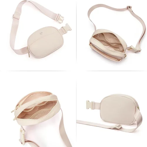 Miniatura 115 de WESTBRONCO Riñoneras para mujeres y hombres, bolsa para cinturón con bolsillos con cremallera, riñoneras modernas, bolsas cruzadas ligeras de 1