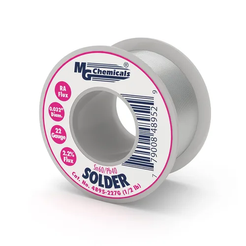 MG Chemicals soldadura con plomo con núcleo de colofonia, 6/4, diámetro de 32 pulgadas, paquete de bolsillo de 6 onzas, 1