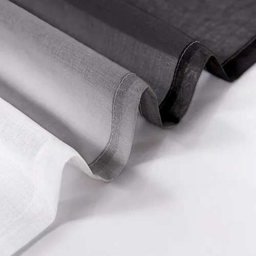 Miniatura 6 de KOUFALL Cortinas de ventana de baño para ducha, juego de 2 paneles de cortinas cortas transparentes en blanco y negro para cocina, dormitorio