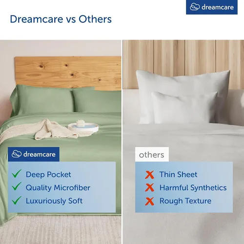 Miniatura 200 de DREAMCARE Juego de sábanas Queen – 6 piezas Sábanas de enfriamiento – hasta 15” Sábanas profundas tamaño Queen – Colección 2500 Supreme – Extra 03