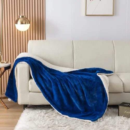 Miniatura 8 de COTTEBED Manta cálida de franela Sherpa para cama King, reversible, ultra afelpada, 580 GSM, suave, cómoda y esponjosa, manta de forro polar