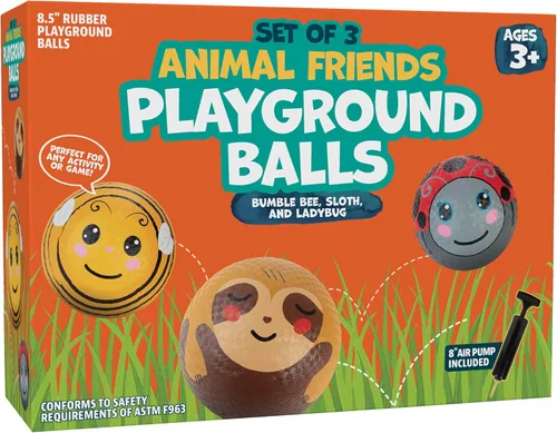 Miniatura 5 de SCS Direct Gaga - Juego de 3 pelotas de juego (8.5 pulgadas) con bomba de aire, paquete de goma duradera para dodgeball, kickball, juego