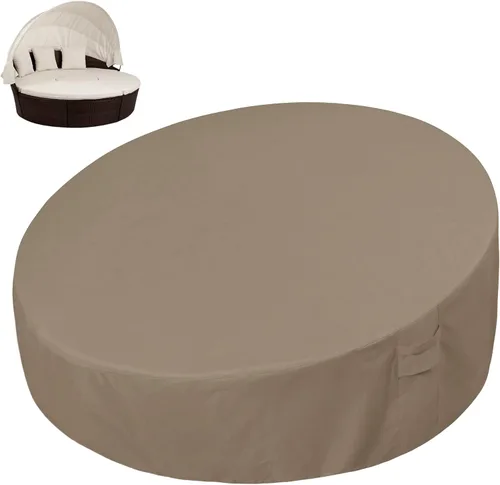 Miniatura 9 de Easy-Going Funda para día de patio resistente de 600D para exteriores, redonda de 75 pulgadas, con resistencia a rayos UV, funda para sofá de patio