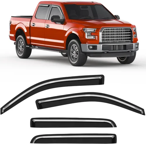 Miniatura 18 de Protectores de lluvia aptos para Dodge Ram 1500 2009-2024, Ram 2500 y 3500 2010-2025, deflectores de lluvia extragruesos para ventana, viseras