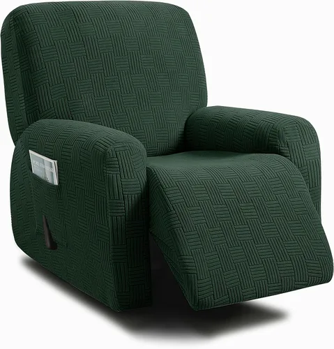 Miniatura 34 de ULTICOR - Juego de 8 fundas para sofá reclinable de jacquard, fundas para sofá reclinable elásticas para 3 cojines, gruesas, suaves, lavables Gris