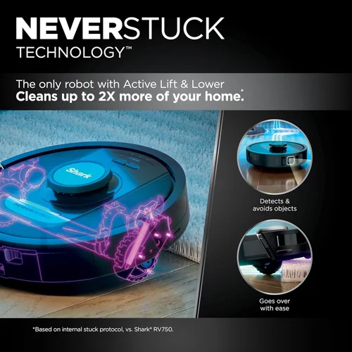 Miniatura 9 de Shark PowerDetect Robot Aspiradora con base autovaciante con tecnología NeverStuck, limpieza profunda automática en alfombras y suelos duros