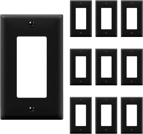 Miniatura 12 de ENERLITES - Placas decorativas de pared para interruptor de luz o toma de corriente, acabado brillante, tamaño intermedio, 2 bandas, 4.88 x 4.92