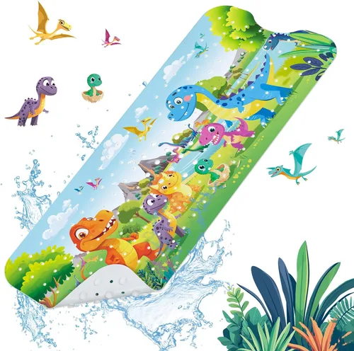 Miniatura 9 de SHUCHING Tapete de baño para bebé antideslizante de 40 x 16 pulgadas, tapete de baño para niños, sin moho, tapete de ducha antideslizante para baño