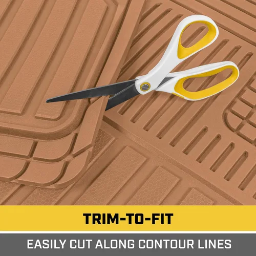 Miniatura 5 de CAT® ToughLiner™ - Alfombrillas de piso beige para coche, resistentes para adaptarse al diseño, alfombrillas de piso para camiones de alta