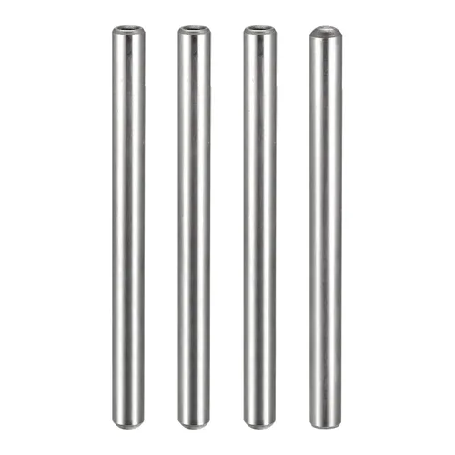 uxcell Pasador de rosca interna M6, 4 unidades, 0.472x5.906 in, biselado, acero al carbono, cilíndrico, para cama, estantería, dispositivos