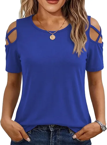 Miniatura 9 de Jar of Love Camisetas de manga corta para mujer con hombros descubiertos Tops de primavera y verano ajustadas túnica 2026