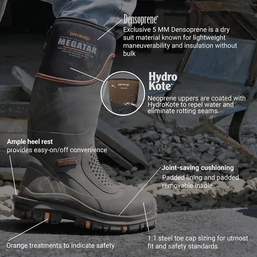 Miniatura 3 de Dryshod Megatar - Botas de trabajo con puntera de acero, color negro