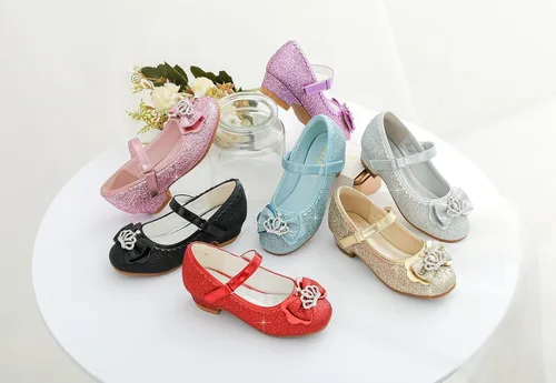 Miniatura 7 de Walofou Zapatos de vestir para niñas de flores, zapatos de tacón para fiesta de boda, zapatos planos de princesa Mary Jane para niños pequeños
