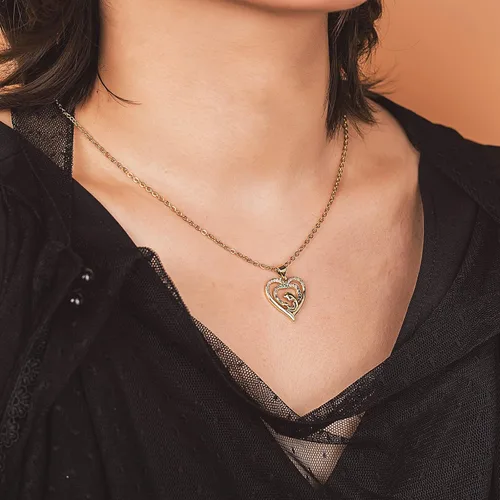 Miniatura 7 de FANCY SHINY Collar delicado de corazón de oro para mamá, collar de circonita cúbica, regalo de joyería para el día de la madre, cumpleaños