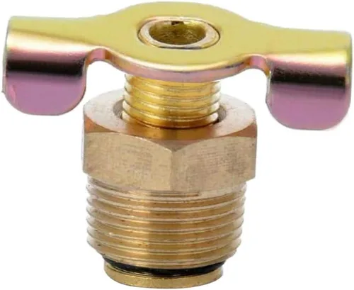 Miniatura 5 de harayaa 3/8 "válvula de drenaje de latón NPT compresor de aire tanque Petcock válvula de drenaje de agua 1.181x0.945 in