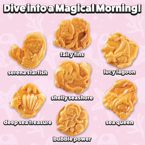 Miniatura 3 de waflera de sirena para el desayuno divertido de verano, crea 7 gofres diferentes en forma de sirena en cuestión de minutos – Brunch fresco bajo