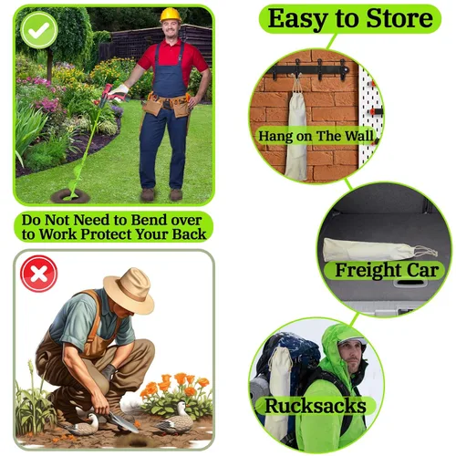 Miniatura 4 de Broca desmontable de 34 x 3 para jardín, broca en espiral para plantar bulbos y plantas en maceta, sin necesidad de agacharse, broca para plantas