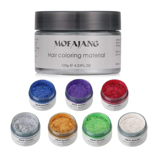 Miniatura 7 de MOFAJANG - Tinte de cera unisex para el cabello, color crema, barro, pomada de peinado natural, lavable temporal, fiesta cosplay (blanco)
