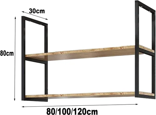 Miniatura 3 de Shelves Whftd 2 Tier Ceiling Mount Shelf, Industrial Pipe Shelf Floating Shelves, Hanging Retro Iron Metal Storage Rack, Bar Restaurant Decorative