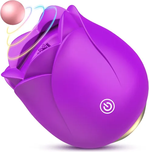 Sex Toys Rose Dildo Vibrador – Juguete de rosa mejorado con 5 modos de succión y vibración para mujeres pezón de clítoris (púrpura)