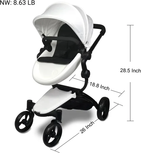 Miniatura 7 de Anivia Cochecito de muñeca de lujo para muñecas de 18 y 20 pulgadas – Cochecito de muñeca con toldo plegable, ruedas silenciosas y 2 cestas